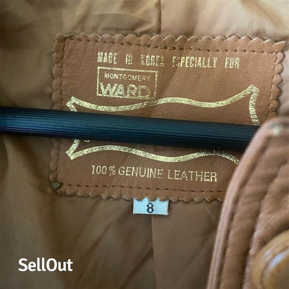 Vintage Montgomery Ward Women's Leather Jacket Brown Size 8 - Picture 3 of 9